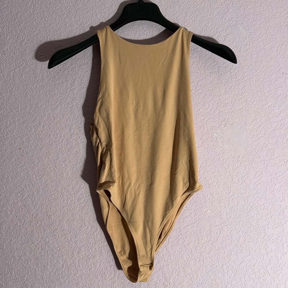 Peach Nude Tank Bodysuit Top